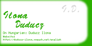 ilona duducz business card